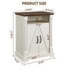 24  Farmhouse Storage Cabinet With Barn Doors  Antique White Freestanding Sid   