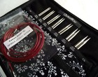 Chiaogoo 5  Twist Small Interchangeable Needle Set     Red Cable 7 Tip Sizes Us2   8