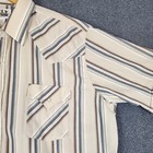 Ely Cattleman Xl Tall Mens Short Sleeve Western Shirt Tan Stripe Pearl Snap
