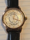 Nice Akribos Xxiv Gold Tone Quartz Men s Traveler Watch W date Needs Battery 