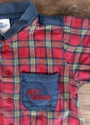 Vintage Baby Bgosh Oshkosh Bubble Romper Boys Red Blue Green Tartan Plaid 6-9 Mo