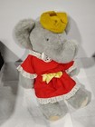 Babar Queen Celeste Elephant Plush 15  Eden Toys Inc Red Dress    77 Red Dress Toy