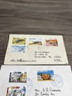 Cabo Verde Airmail Covers Lot Of 2 Marine Life Cartoon Stamps To Usa
