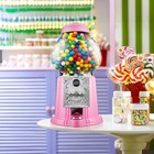 Open Box - 15  Gumball Machine With Coin Bank - Pink  Vintage Bubble Gum