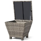 13 Gal In outdoor 2in1 Wicker Side End Table With Storage Trapezium Container