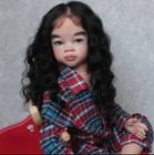 Reborn Baby Doll 30in Toddler Girl Rooted Curly Hair Handmade Festival Toy Gifts