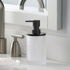 Ribbed Glass Metal Soap Pump Modern Vintage Bathroom Kitchen Dispenser Easy Pump