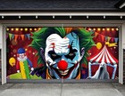 Halloween Garage Door Cover Decorations  Clown Banner Outdoor  Halloween-clown