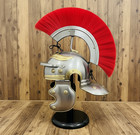 Roman Legionnaire Helmet     Silver Steel Antique Replica For Larp   Reenactment