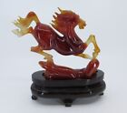Chinese Carved Red Agate Carnelian Horse 7  X 5 5  Tall