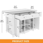 60 Inch Rolling Mobile Kitchen Island With Stainless Steel Top   Power Outlets