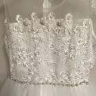 Girl   s White Lace Bodice Tulle Skirt Sleeveless Dress Size 10 Formal