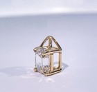 Solid 14k Yellow Gold Moissanite Solitaire Wedding Pendant Emerald Cut Vvs1 2 Ct