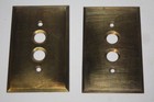Vintage Lot Of 4 Brass Push Button Light Switch Cover Plates -perkins 