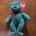 Ty Beanie Baby 2001 Holiday Teddy Green Bear With Rare Tag Error