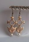 25  Vintage Tribalsterling Silver 925 Tuareg Hand Stamped Earrings  2 3 8  9g