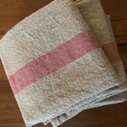 Charvet Editions  doudou Stripe   natural   Rose   Woven Linen Tea Towel France