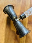 Vintage Crystal Double Jigger Shot Silverplate Cocktail Measure Party Barware