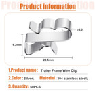 50 Pcs Stainless Steel Trailer Frame Wire Clips  22 5mm  For Boat  Pv Wiring 