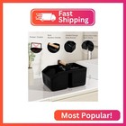 Plastic Shower Caddy Portable Shower Basket With Bamboo Handle  Black