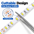 5630 Smd Led Strip 16ft 300 Leds 12v Super Bright Daylight White 6000k Cuttable
