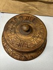 Vintage Cake Plate Teak Wood Cover Hand Carved Serving Plate Philippine