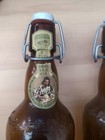 2 Vintage Grolsch Dutch Amber Brown Beer Bottle Ceramic Flip Top Cap Netherlands