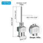 12pcs 19gax0 5  Blunt Dispensing Needle Tips Stainless Steel Silver