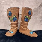 Native American Beaded Moccasins  Midcalf Height  Women s Size 7 Made In The Usa