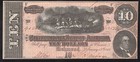        T-68 1864  10 Confederate Currency Civil War Note Ten Dollar Bill 40262