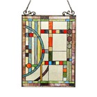 Stained Glass Tiffany Style Window Panel Contemporary 17 5  X 25  Matching Pair