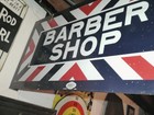 Vintage Marvy 1224 Double Sided Flange Barber Shop Usa Flange Sign Porcelian