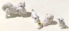 Vintage Miniature White Persian Cat With Kittens Figurines 4 Pieces Bone China