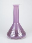 Antique Lilac Lavender Purple Opaline Art Glass Barber Bottle Floral Silver Wash