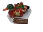 Vintage 1983 Kathy Wise Enesco Duck Decoy Hunting Christmas Figurine Ornament 3 