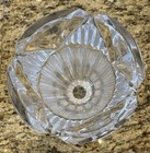 Orrefors Glass Vase  Crystal Vase Etch Signed  Heavy Decorator Vase