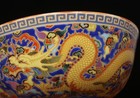 Qianlong Signed Chinese Famille Rose Porcelain Bowl W dragon