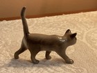 Vintage Retired Hagen Renaker Miniature Porcelain Gray Cat Walking Figurine Usa