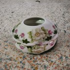 Vtg Porcelain Rose Floral Flowers Hair Reciever M  Z  Austria 1000 Scalloped