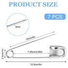 Azureal 5 Inch Jumbo Oversized Safety Pins 7p  Giant Heavy Duty Stainless Steel