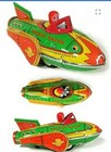 New Tin Toy Reproduction Friction Rocket Racer Sci Fi Tin Toy Classic 
