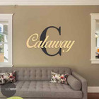 Personalized Family Name Monogram With Initial  2 Color Combo  Vinyl Wall Decal