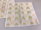 Vintage Mid Century Retro 70s Washcloth Pair Abstract Print