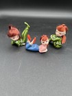 Trio Of Vintage Mcm Pixie Elves Ceramic With Hair Made In Japan