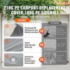 Carport Replacement Canopy Car Shelter Top side 10x20ft Frame Not Included