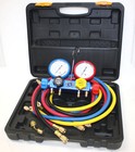 Hvac Diagnostic Split Ac Auto Refrigerant 4 Valve Manifold Gauge Set   Adapters