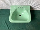 Vintage 21x17 Mid Century Jadeite Green Ceramic Porcelain Cast Iron Sink 278-25e