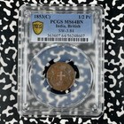 1853- c  India 1 2 Pice Pcgs Ms64bn Lot g2253 Choice Unc  Sw 3 84