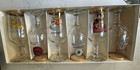 Set Of 6 Vintage German Beer Tulip Glasses In Original Box