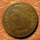 1809 Classic Head Half Cent  Vg f     Nice Even Wear  No Corrosion  Rotated Dies